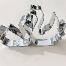 不锈钢心形伸缩蛋糕模具，天鹅浮雕模具，一体式装饰浮雕图案，生日快乐。适合圣诞节和生日派对使用 - 创意烘焙工具。 - 彩色 - 查看 9