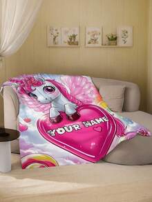 1pc Customized Personalized Blanket, Text, DIY, Pattern, Memorial Blanket, Tapestry, Photo Portrait Blanket Design, Suitable For Girls, Boys, Adults, Valentine's Day, Lightweight, Baby Blanket, Back To School, For Family, Mother's Day, Birthday Gift - Multicolor - View 7