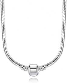 Snake Chain Necklace Silver Plated Fit Charms Beads Jewelry - 60厘米/23.5英寸 - 查看 1