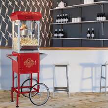 Popcorn Maker 8 Oz Popcorn Machine With Cart 850W 48 Cups Red - 查看 9