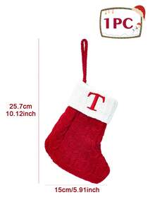 1Pc Knitted Letter Christmas Socks, Christmas Alphabet Knit Stockings, Mini Christmas Socks With Embroidered Letters, Merry Christmas Decorative Socks, Xmas Decor, Christmas Decorations For Home, Christmas Ornaments, Christmas Tree Decorations, Christmas Theme Dress Up Home Decor Christmas Decorations Room Decor Winter Christmas Decorations Home Christmas Gifts