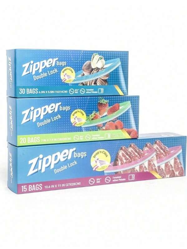 Saco de armazenamento multifuncional com zíper de 1/10/15/20/30 peças, saco para freezer, reutilizável, armazenamento de alimentos, multiuso, fixação e vedação, conjunto de recipientes quadrados (15/20/30 peças, vários tamanhos), saco de armazenamento selado com trava dupla grossa - para organização de cozinha e preservação de alimentos - presente ideal para chefs domésticos e famílias - para organização e armazenamento de joias e cosméticos - item essencial para a temporada de volta às aulas