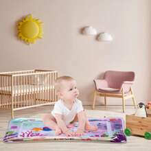 1pc Inflatable Slap Pad, Baby Water Mat, Suitable For Infants And Toddlers 3-24 Months, Strengthens Baby Muscle, Portable Pink Baby Toy (Random Color Floating Ocean Creature Toy - Recommended For Parental Supervision)Baby Mat,Baby Play Mat,Play Mat,Baby Toys 4 Months,Toddler Water Play,Baby Piano Mat,Baby Stuff,Baby Needs,Toys For Baby Boy,Baby Boy Play Mat,Boys Stuff,Baby Swing