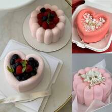 硅胶心形/花形慕斯蛋糕模具，凹面心形/花形/方形蕾丝边/凹面心形/凹面星形蛋糕模具，可重复使用硅胶模具，甜点模具，冰淇淋巧克力模具，肥皂模具，3D慕斯蛋糕纸杯蛋糕烘焙盘华夫饼松饼模具，厨房烘焙用品，情人节婚礼派对蛋糕模具，Stampo，巧克力模具，Reposteria，模板
