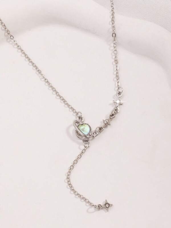 1pc Star Necklace For Women, Minimalist Design, Delicate Clavicle Chain, Elegant & Chic