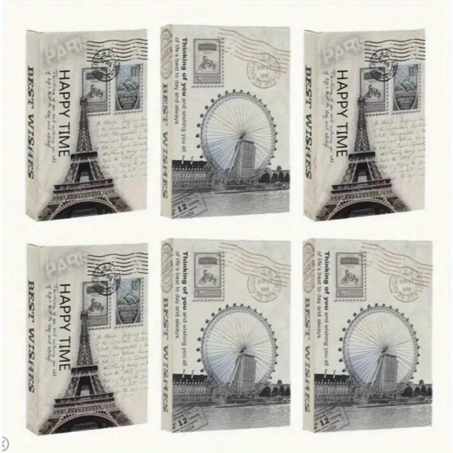 Vintage Travel Landmark Playing Cards, Eiffel Tower & London Eye Design, World Scenery Playing Cards, Showcasing Famous World Landmarks, High-Quality Cardstock With Stamped Borders, Great For Halloween, Christmas Parties, Collectors Gift - Multicolor - View 1