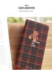 1 pieza Cuaderno con tapa dura de serie a cuadros, diario de estudiante con patrón de cuadros escoceses británicos