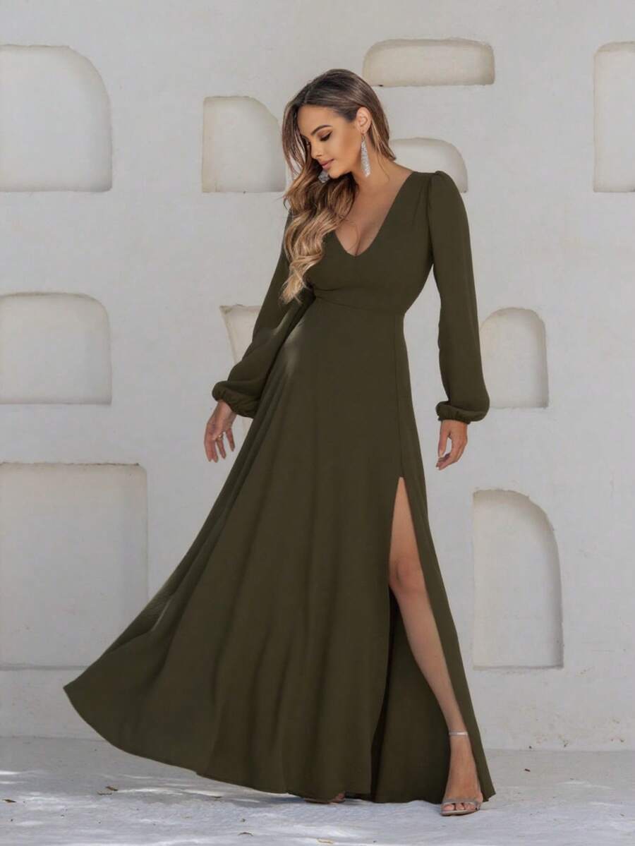 Women Prom & Evening Dresses - Màu xanh Ô liu - Xem 1