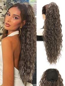 Ponytail Extension, 26 Inch Bohemian Style Drawstring Ponytail Hair Extensions For Women, Long Curly Wavy Pony Tail Natural Synthetic Hairpiece For Women - Multicolor - View 12
