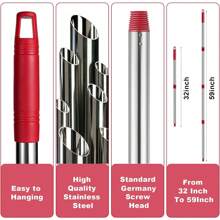 Spin Mop Replacement Handle - 4 Section Mop Or Broom Handle/Stick Compatible With O Cedar Spin Mop Refills And Brooms, 30" To 59", American Threaded Joint End (Mop Head Not Included) - Germany Screw Joint - View 6