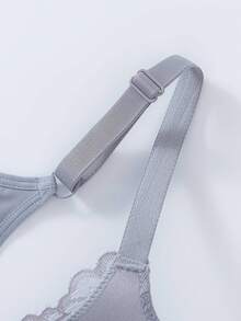 6 件女士蕾丝钢圈聚拢文胸，时尚性感前扣内衣文胸 - 彩色 - 查看 8