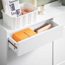 SoBuy Shoe Cabinet Shoe Rack Shoe Storage Cupboard With 4 Flip-Drawers And 2 Pull Out Drawers White W98 X D19 X H95cm FSR169-W - White - View 11