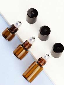 3个10毫升琥珀色玻璃滚珠瓶，精油滚珠瓶，香水小样瓶，遮光滚珠瓶，可重复灌装滚珠瓶，旅行必备，可重复灌装玻璃滚珠瓶，滚珠香水瓶，家居装饰（适用于客厅、卧室、浴室），旅行配件，婚礼、派对、生日，男士礼物、父母礼物、朋友礼物、新年礼物、配饰、趣味礼物 - 棕色 - 查看 7