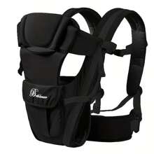 1pc Adjustable & Breathable Baby Carrier, Black, Suitable For Daily Use And Travel