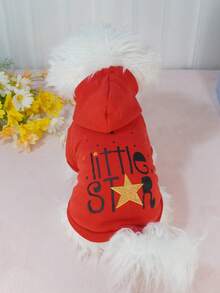 Red Star Hoodie Sweatshirt Outerwear For Pets, Pomeranian & Poodle