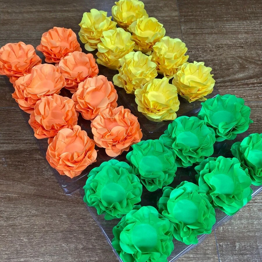 120 Sweet Wrappers For Fine Sweets, Luxury Flower Style, Wedding Party - 橘色霓虹燈+Am霓虹燈+Vd霓虹燈 - 查看 1