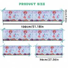 4 件套美人鱼婴儿床保险杠套装 - 透气网眼和柔软棉质安全垫，适用于婴儿床/幼儿床（新品）