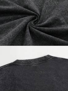 Men's Hip-Hop Style T-Shirt With Dracula Theme Print, Unique Design, 230g 100% Cotton, Loose Fit, Short Sleeves, Top. DG004 - 黑色 - 查看 3