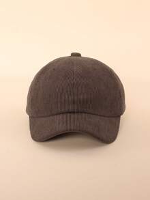 1pc Versatile Corduroy Baseball Cap, Warm Outdoor Cap For Kids - 1PC - View 12