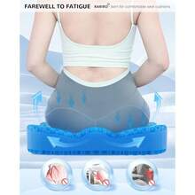Enlarged 19.7" Gel Seat Cushion, Egg Gel Chair Pads For Wheelchair Pressure Coccyx Sciatica Pain Relief, Cooling Desk Seat Cushion For Kayak, Car, Office Chair Long Sitting[Black]-657741 - 藍色169145275英寸 - 查看 3