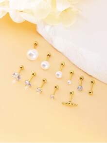 1pc Fashionable Ball Decor Stud Earring For Women For Daily Decoration - Yellow Gold - View 8