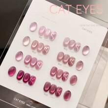 Esmalte de Unha Miss Comoy 15ml Efeito Olho de Gato com Bolhas do Oceano, Novo Lançamento Quente da Primavera e Verão de 2025, Verde Jade Duradouro, Rosa Água Dourada, Azul e Roxo, Pó Magnético de Miçangas Delicado com Ótima Aderência, Esmalte Gel Olho de Gato Comumente Usado em Salões de Beleza
