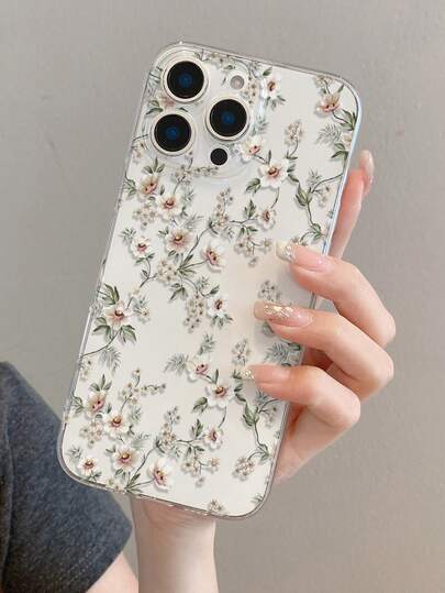 1 pièce Étui de téléphone transparent antichoc et anti-empreintes digitales avec motif floral créatif et mode, compatible avec Apple XS/XS Max/XR/11/12/13/14/14 Plus/15/15 Plus/16/16 Plus/7/8 Plus et autres modèles
