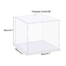 Clear Display Case, Acrylic Box Assemble Dustproof Box Showcase For Collectibles, Crafts - Clear 14.1x14.1x14.1 Inch - View 2