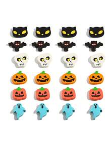 50/100 piezas de gomas de borrar mini de Halloween, gomas de borrar de lápiz con diseños de calabaza, fantasma y murciélago a granel para regalos, recompensas, bolsas de regalo de fiesta de Halloween, decoración de Halloween - Multicolor - Ver 10