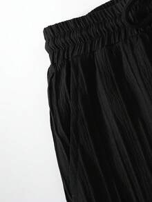 男士罗纹提花面料短袖中式领衬衫，抽绳腰裤两件套西装，必备度假装