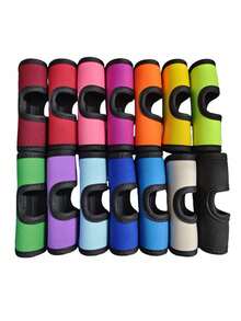 1个多色行李箱拉杆套，带包装标识，独特镂空设计，保护双手免受伤害，适用于纽扣式行李箱，是机场旅行的理想之选，男女通用，是度假、暑假、返校季的必备旅行装备 - 彩色 - 查看 4