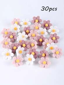 12pcs New Resin 3D Flower Push Pins, Decorative Pushpins With Pink Floral Pattern - For Photo Wall And Office Supplies Decoration,Back To School,School Supplies
