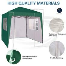 MCC Direct Pop-Up Gazebo 2m X 2m With Sides Silver Protective Layer Waterproof Marquee Canopy WS - Green - View 6