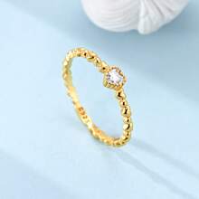 Exquisite Style Inlaid White Zirconia Heart Shape Ring For Women Gold Plated 925 Sterling Silver Fine Jewelry Symbol Of Love And Protection Gift For Her