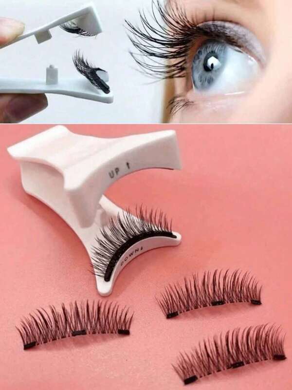 Magnetic V-Shaped Eyelash Applicator, Glue-Free Magnetic Eyelash Curler, Suitable As Christmas Gift For Family, Couples, Friends