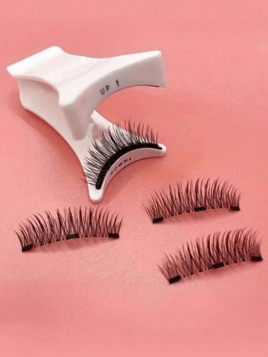 Magnetic V-Shaped Eyelash Applicator, Glue-Free Magnetic Eyelash Curler, Suitable As Christmas Gift For Family, Couples, Friends