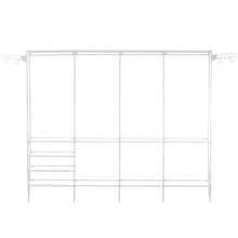 Space-Saving Wardrobe Stand With 10 Shelves And 4 Clothes Rails, Heavy-Duty Metal Wardrobe Organizer, Easy To Assemble And Multifunctional For The Bedroom - trắng - Xem 2