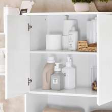 SoBuy Bathroom Tall Cabinet Cupboard Bathroom Storage Cabinet With 2 Laundry Baskets White W70 X D37 X H170cm BZR150-W Home Bathroom Decor Bathroom Organizer Summer Bathroom Accessories - trắng - Xem 9