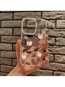 Funda de teléfono transparente con murciélago y calabaza de Halloween para crear ambiente otoñal, para iPhone 17 16 11 15 14 13 12 Pro Max Air Plus, funda protectora transparente blanca, regalo de otoño y Halloween para hombres y mujeres - Transparente - Ver 4
