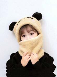 1pc Kids Earflap Hat, Autumn/Winter Warm Windproof Cute Ear Design Beanie Scarf Set For Boys & Girls - Multicolor - View 17