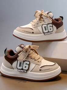 Children's Leather Upper Sports Shoes, New Styles For Spring And Autumn. Low-Top Hook And Loop Sneakers For Girls, Korean-Style Casual Sports Shoes For Boys