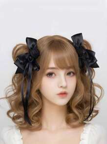 4个/2个手工蝴蝶结发夹，双马尾夹，女士礼物，发饰，冬季，头部饰品，女士发饰 - 粉色 - 查看 24