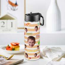 1pc Personalized Water Bottles Tumblers With Straw Lid For For School, Custom Water Bottle With Photo Picture Text, Custom Insulated Stainless Sport Bottle With Name, Stainless Steel Insulated Sport Water Bottle With Straw Lid & Handle, Customized Cup Gifts For Men Women Birthday Anniversary Christmas, Back To School Gifts For Student Assistant Teacher, 18 OZ