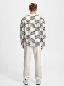 2pcs Men Gradient Color Print Crew Neck Sportswear, Sawtooth Print Casual Sweatshirt And Pants Set, Suitable For Outdoor And Sports , Fall Clothes