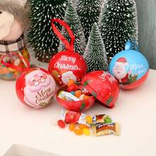 6/9pcs Makou Tin Ball Shaped Creative Christmas Elf Ball, Cute Gift Box With Iron Box, Reusable Metal Storage Jar And Christmas Tree Decoration Pendant, Suitable For Mini Christmas Items And Christmas Gift Packaging For Small Gifts, Wedding Iron Box, Kindergarten Candy Box, Iron Box, Christmas Eve Decoration (Style Random) Home Decor Christmas Decorations Room Decor