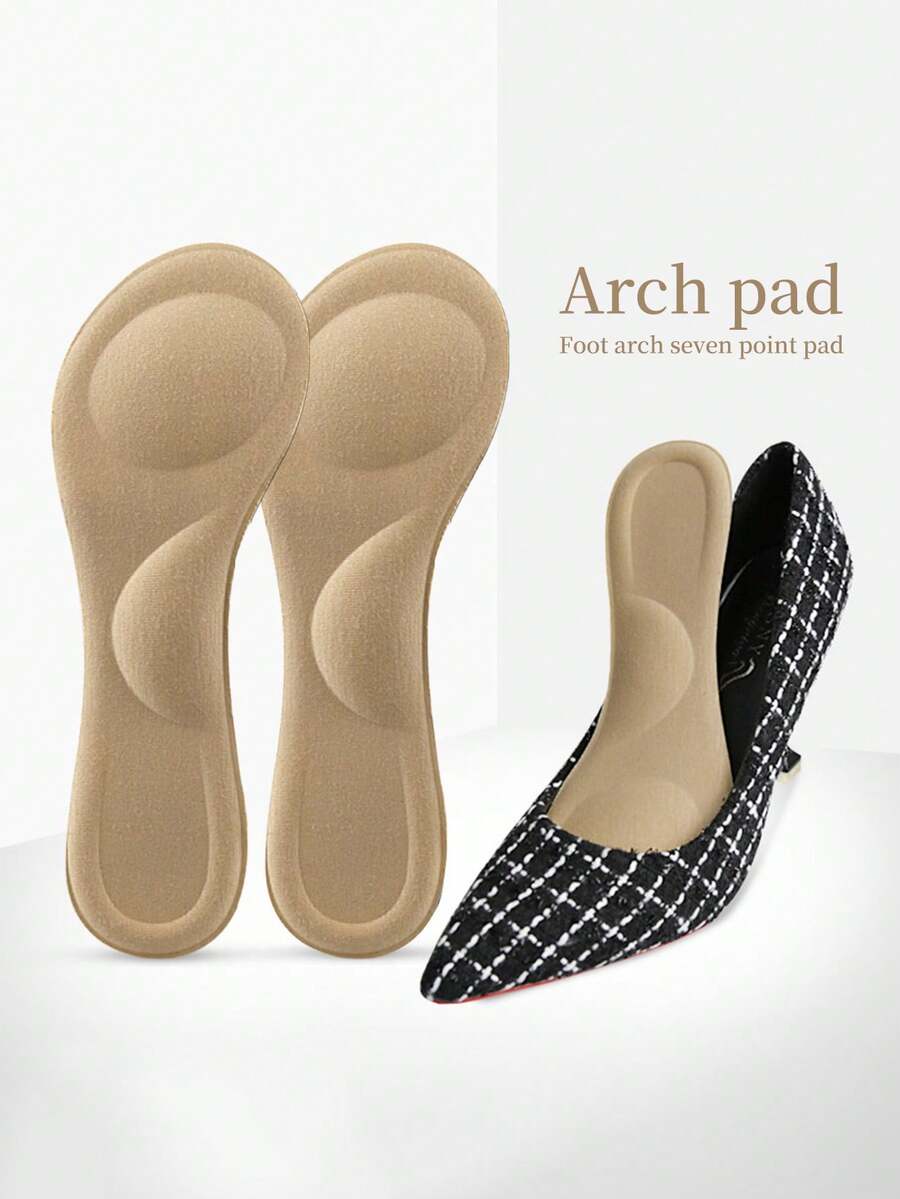 1 Pair Women's Sweat-Absorbent Anti-Slip Trimmable Sandal Insoles With Arch Support, Breathable