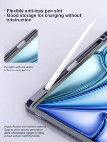 Stoßfeste einfarbige Y-Falt Schutzhülle, kompatibel mit 11 Zoll (A16 2025), bietet Mehrwinkel-Schutz, mit Apple Pencil Slot, Acrylrückseite und Anti-Biegung Design, geeignet für 10. Generation (2022), inklusive Linsenschutzfolie, passt auch für Air 4/Air 5/Air 11 (M2)/Air 11 (M3) 2025, 7./8./9. Generation (10.2") und Pro 11 (2018, 2020, 2021, 2022) Frühlingsgeschenk - marineblau - Übersicht 8