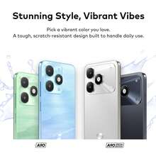 itel A90 双卡智能手机，6.6 英寸 90Hz，Android 14，5000mAh 电池，13MP 摄像头，指纹扫描仪，多媒体智能手机 - 时尚智能手机 - 黑色 - 查看 3