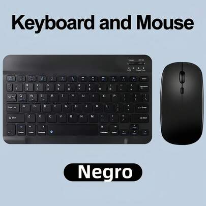 Teclado y Ratón Inalámbricos Recargables Delgados de 7.62 inch en Inglés para iPad Air Pro, Tableta con Android y Windows
