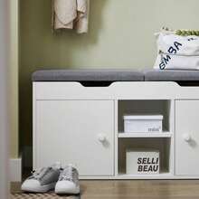 SoBuy Shoe Bench FSR96-DG - White - View 6